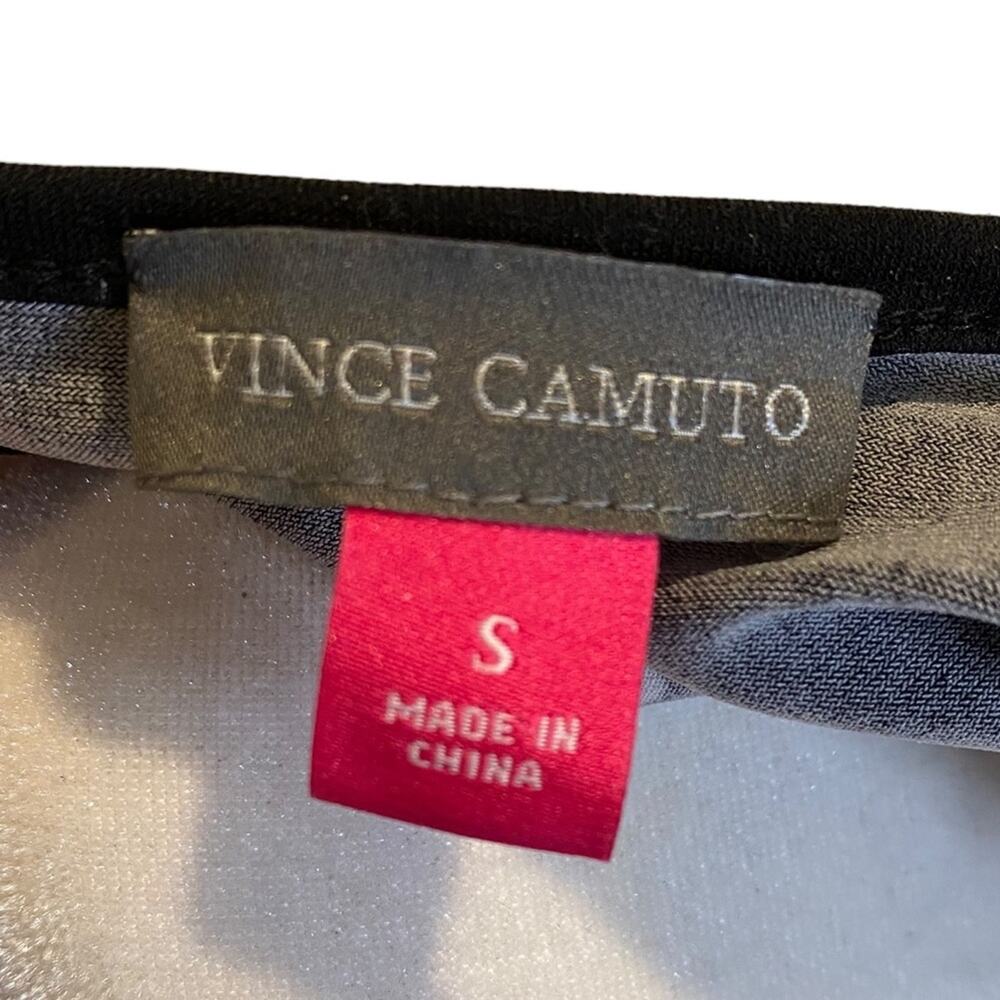 VINCE CAMUTO Black and White Abstract Flower Print Bodycon Ruched Dress Sz S - Picture 5 of 8